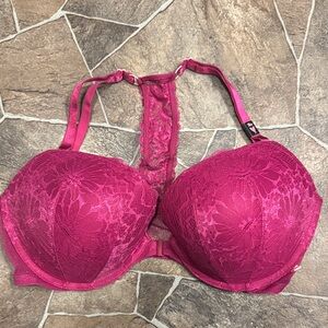 Victoria's Secret Magenta Lace Bra